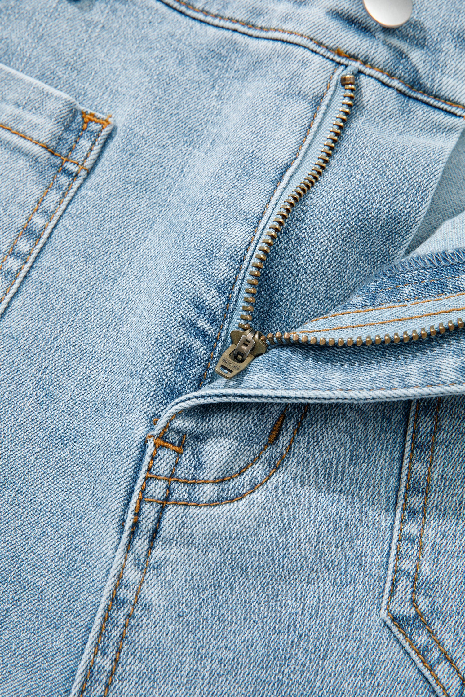Beau Blue Solid Full-Length Regular Pocket Detail Wholesale Denim Jeans-Bottoms/Jeans-[Adult]-[Female]-2022 Online Blue Zone Planet