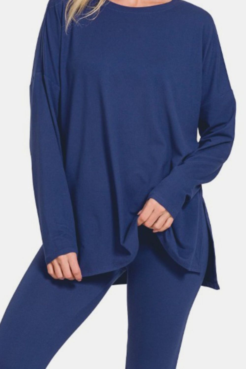 Blue Zone Planet | Zenana Full Size Brushed Microfiber Top and Leggings Lounge Set-TOPS / DRESSES-[Adult]-[Female]-2022 Online Blue Zone Planet