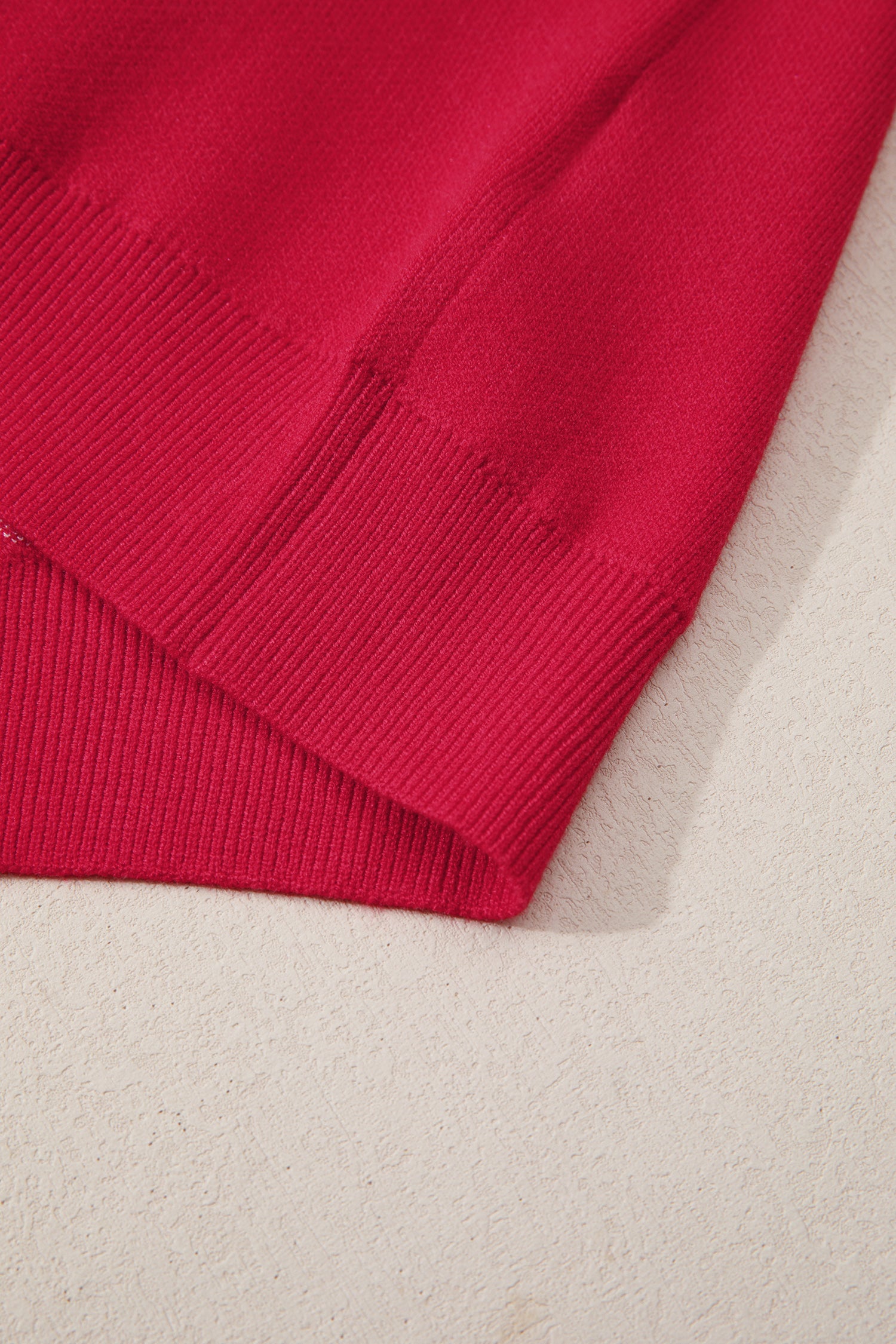 Fiery Red HO HO HO MERRY CHRISTMAS Drop Shoulder Loose Sweater-TOPS / DRESSES-[Adult]-[Female]-2022 Online Blue Zone Planet