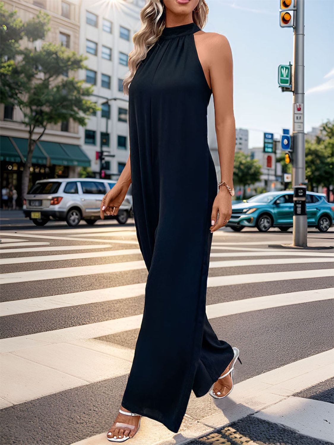 Tied Grecian Wide Leg Jumpsuit-TOPS / DRESSES-[Adult]-[Female]-2022 Online Blue Zone Planet