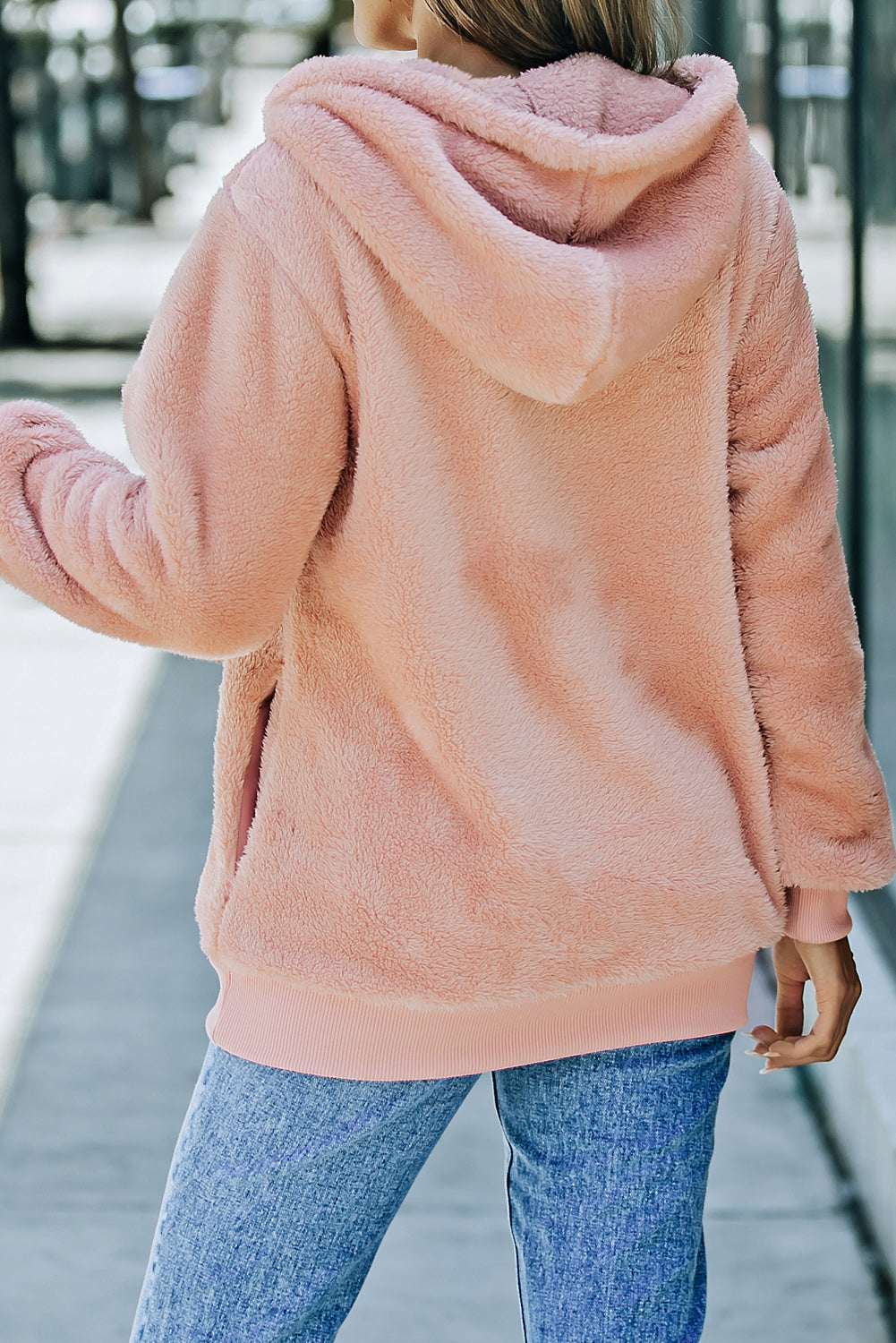 Pink Warm Furry Pullover Hoodie-Tops / Dresses-[Adult]-[Female]-2022 Online Blue Zone Planet