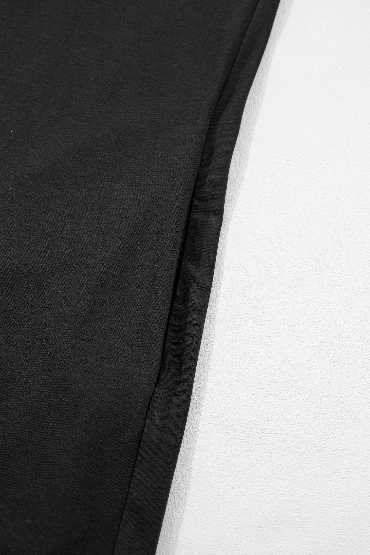 Black Plus Size Lace Hem Patchwork T Shirt Midi Dress-TOPS / DRESSES-[Adult]-[Female]-2022 Online Blue Zone Planet