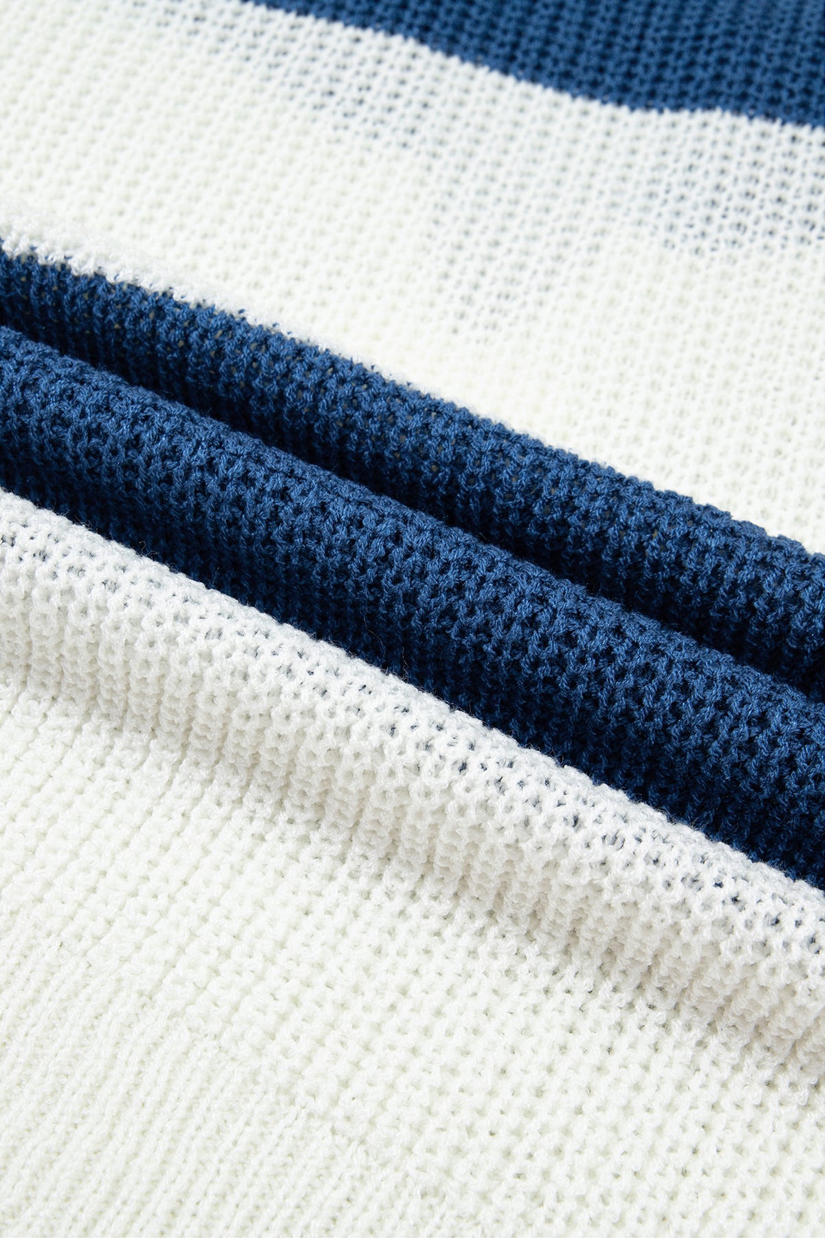Brown Stripe Striped Colorblock Knit V Neck Short Sleeve Loose Sweater-Sweaters & Cardigans/Short Sleeve Sweaters-[Adult]-[Female]-2022 Online Blue Zone Planet