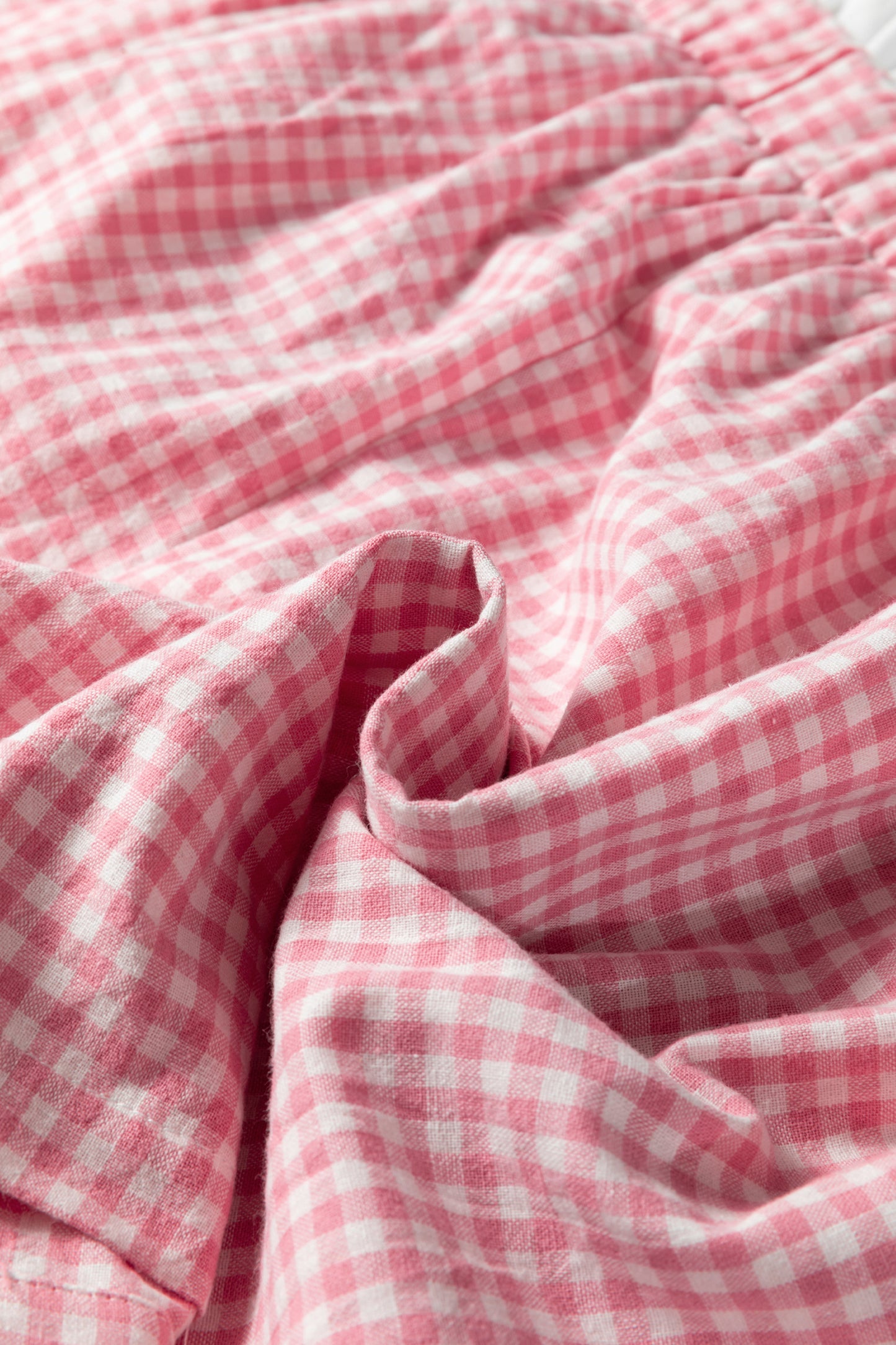 Pink Contrast Trim Plaid Print Plus Size Shorts-Plus Size/Plus Size Bottoms-[Adult]-[Female]-2022 Online Blue Zone Planet