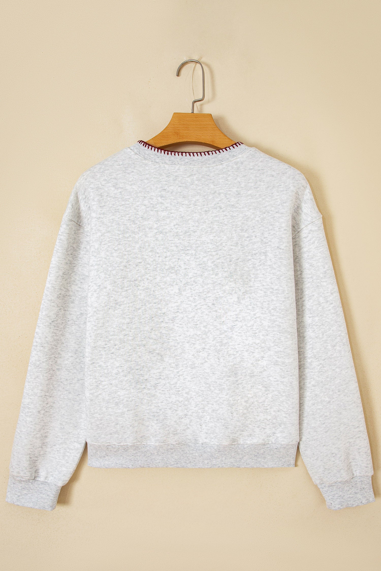 Light Grey Western Print Embroidered Casual Sweatshirt-Tops/Sweatshirts & Hoodies-[Adult]-[Female]-2022 Online Blue Zone Planet