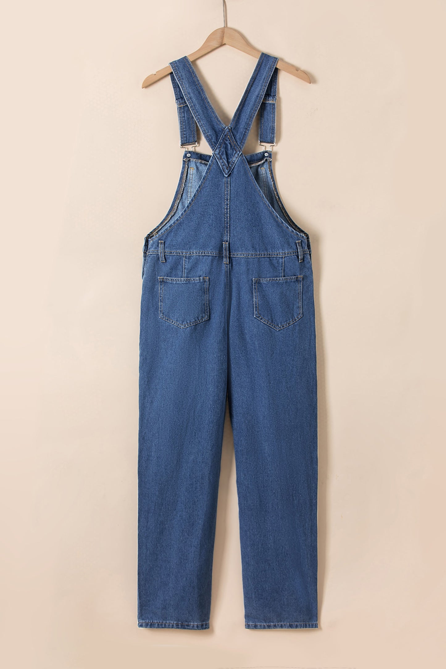 Dark Blue Retro Bib Pocket Buckle Straps Casual Denim Jumpsuit-Bottoms/Jumpsuits & Rompers-[Adult]-[Female]-2022 Online Blue Zone Planet