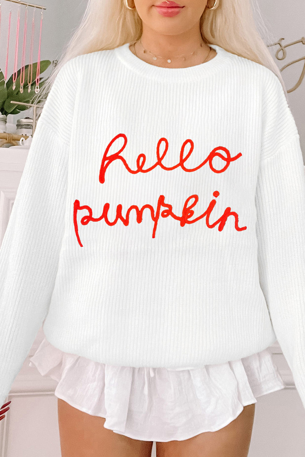 Black Hello Pumpkin Graphic Sweater-Sweaters & Cardigans/Sweaters-[Adult]-[Female]-2022 Online Blue Zone Planet