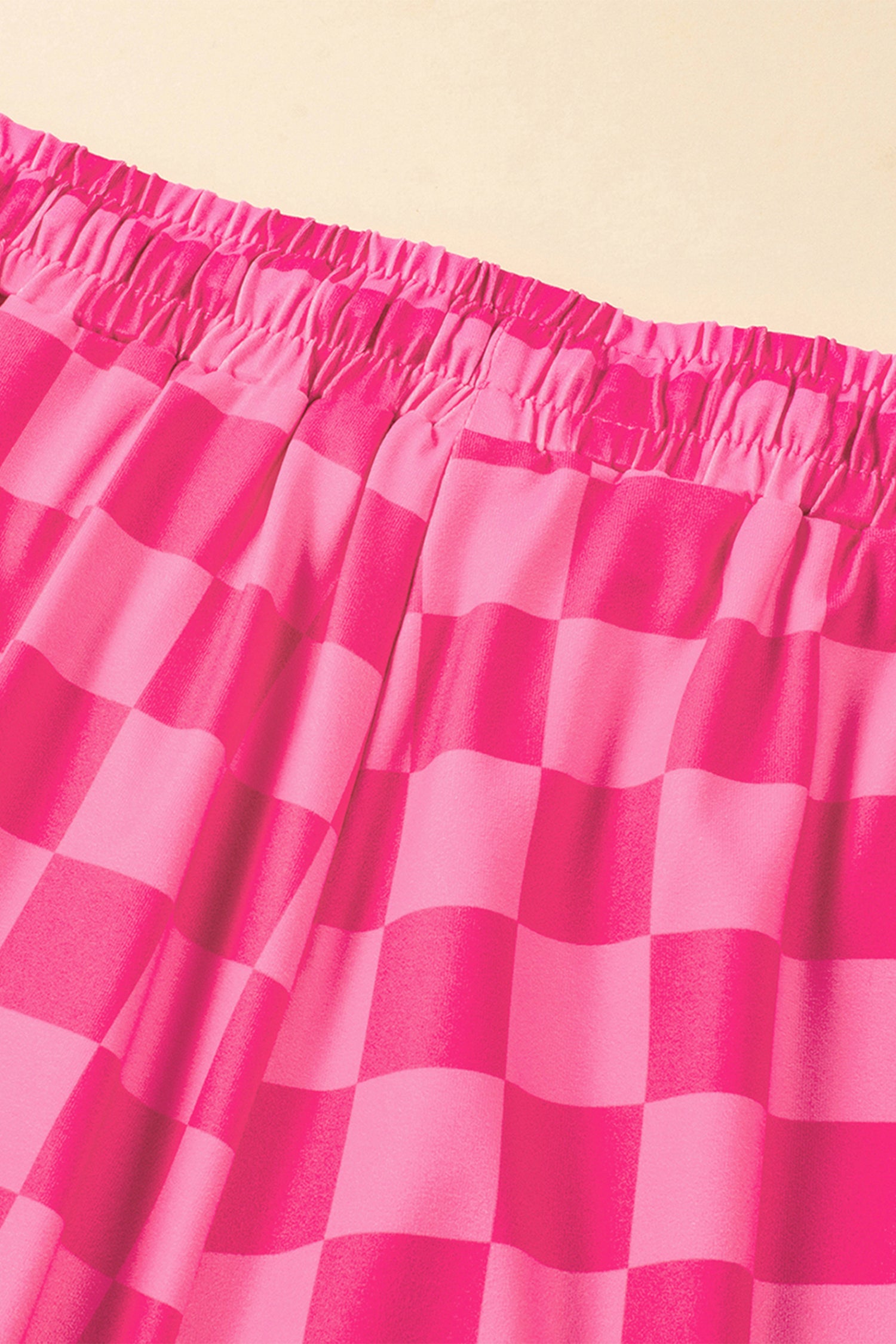 Multicolour Checkered Drawstring Elastic Waist Casual Shorts-Bottoms/Casual Shorts-[Adult]-[Female]-2022 Online Blue Zone Planet