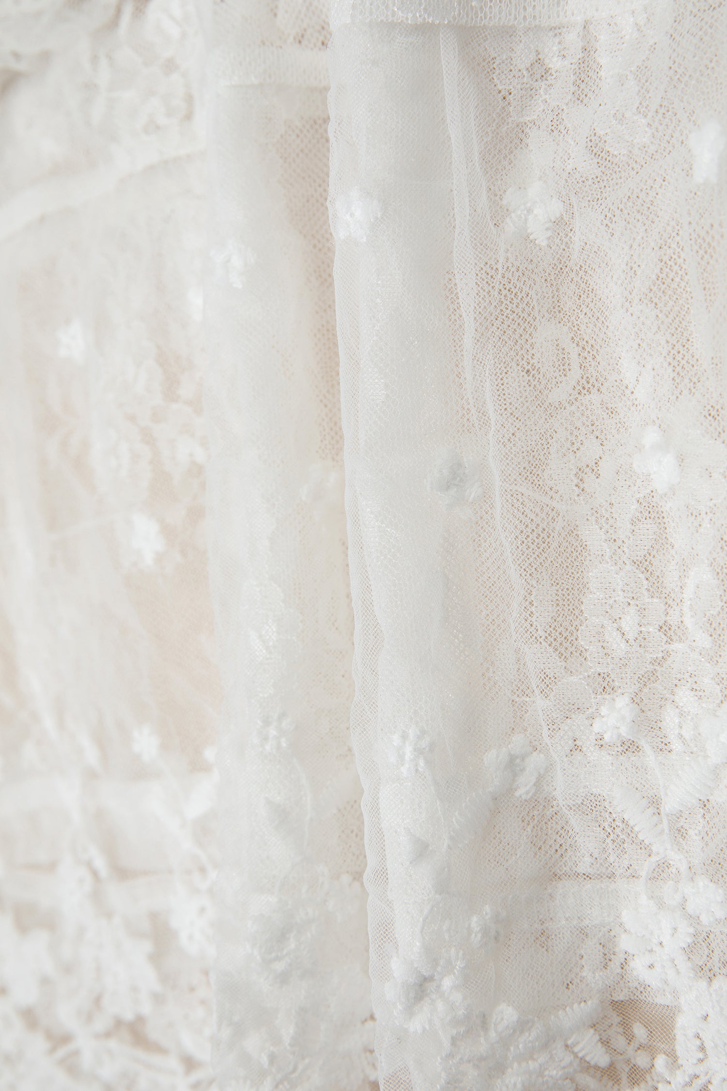 White 2pcs Sheer Floral Lace Ruffle Tiered Patchwork Blouse-Tops/Blouses & Shirts-[Adult]-[Female]-2022 Online Blue Zone Planet