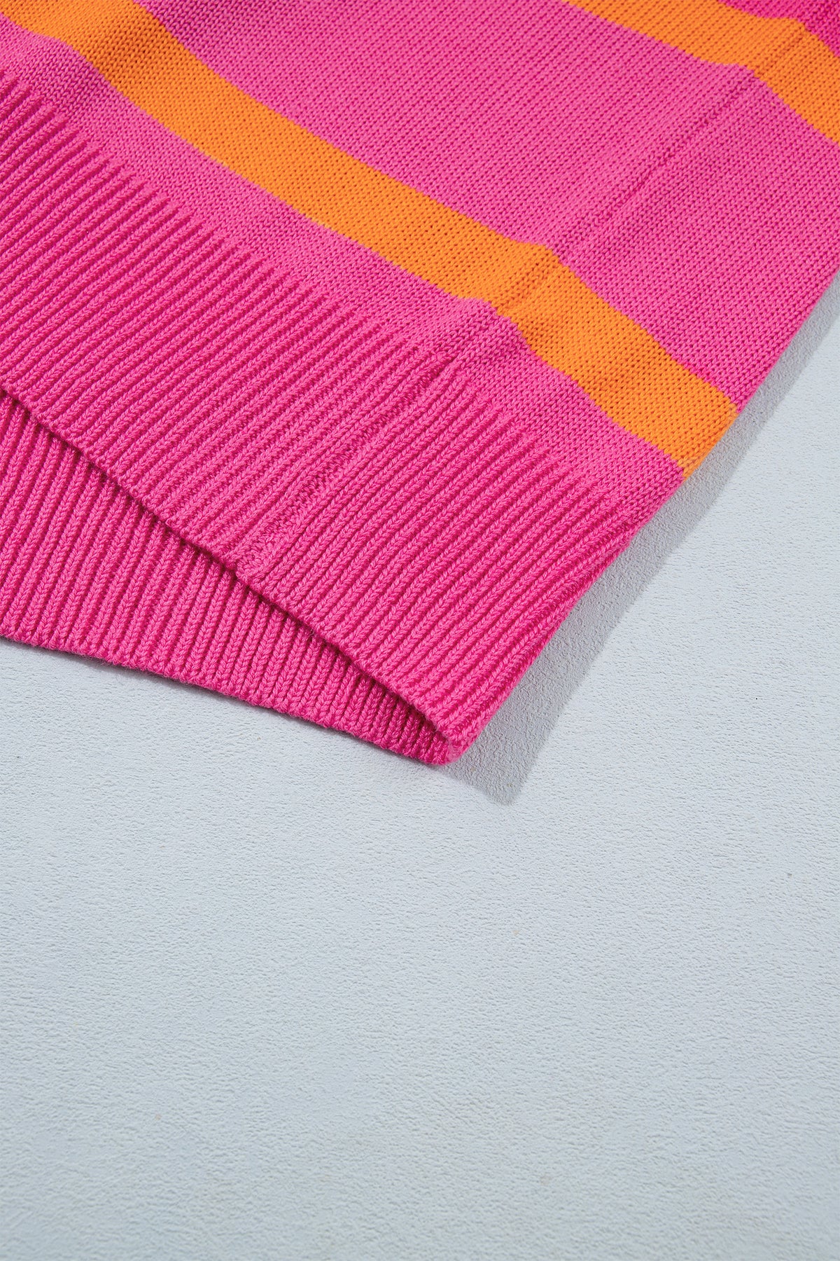 Rose Stripe Knit Western Short Sleeve Sweater-TOPS / DRESSES-[Adult]-[Female]-2022 Online Blue Zone Planet
