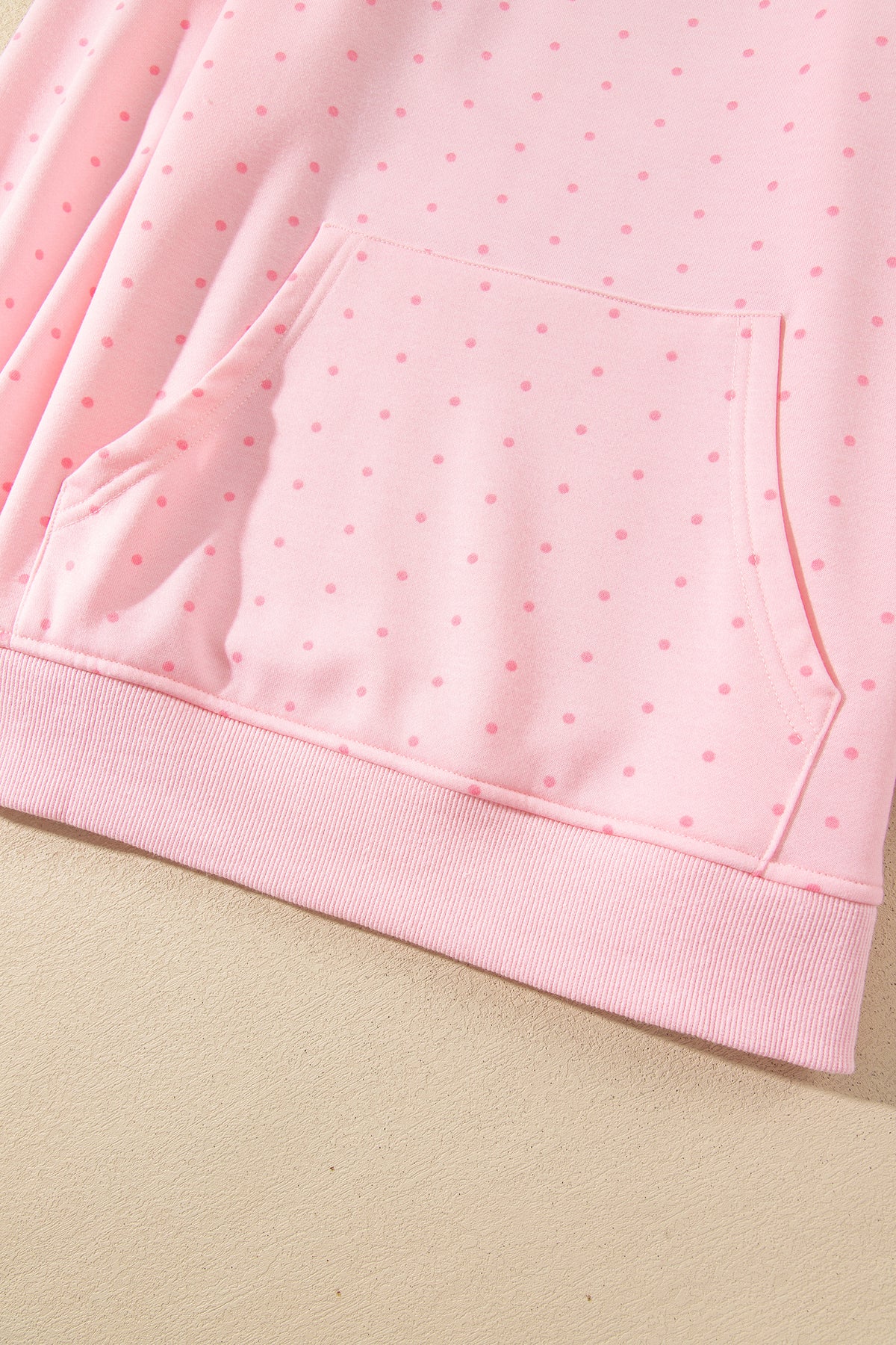 Pink Polka Dot Printed Oversized Hoodie Casual Shorts 2pcs Set-Tops / Dresses-[Adult]-[Female]-2022 Online Blue Zone Planet