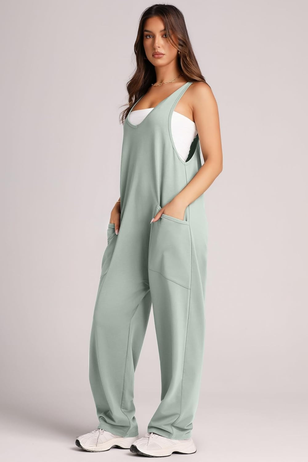 Blue Zone Planet | Wide Strap Jumpsuit with Pockets-TOPS / DRESSES-[Adult]-[Female]-2022 Online Blue Zone Planet