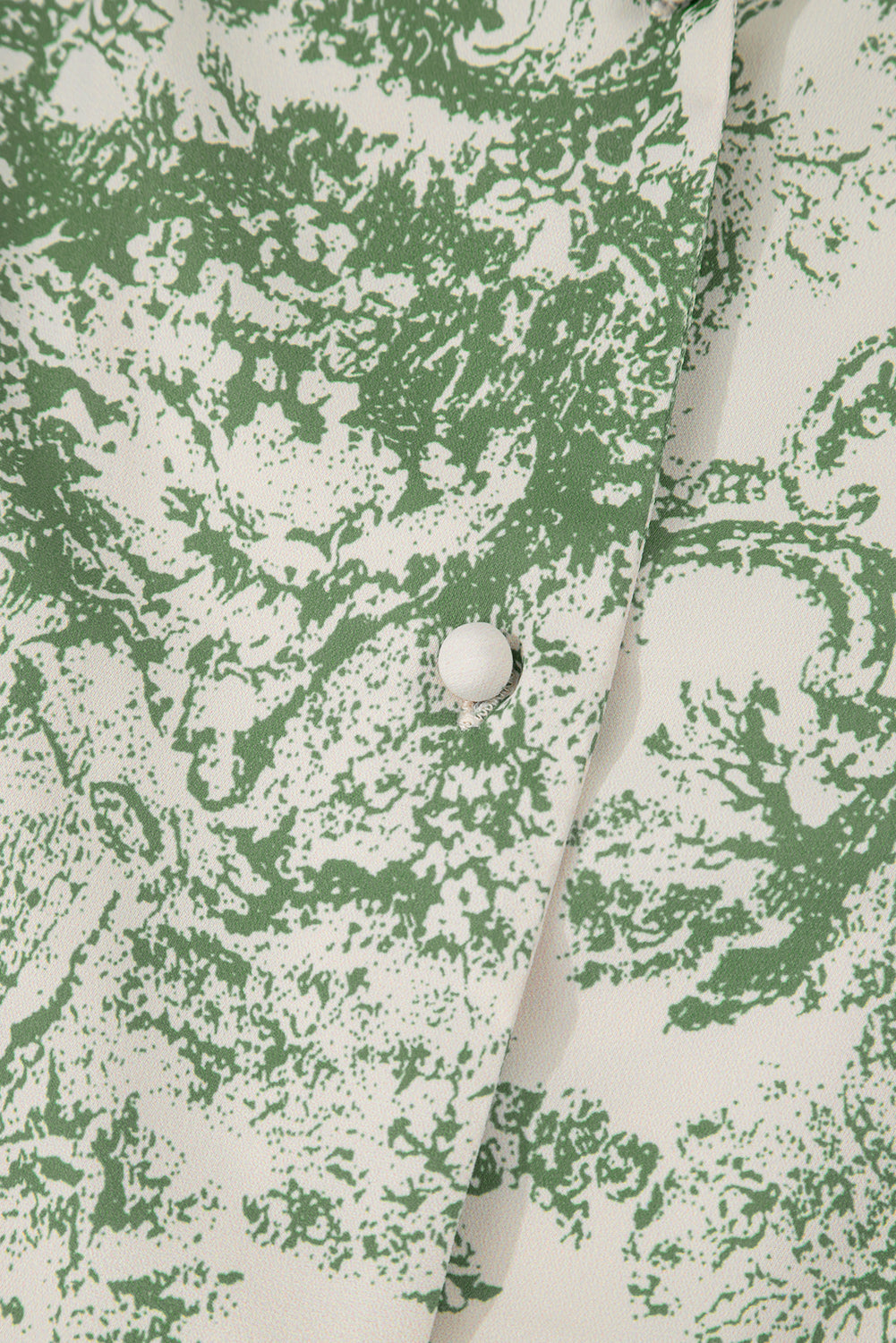 Green Landscape Print Tied 3/4 Sleeve Shirt with Sash-Tops/Blouses & Shirts-[Adult]-[Female]-2022 Online Blue Zone Planet