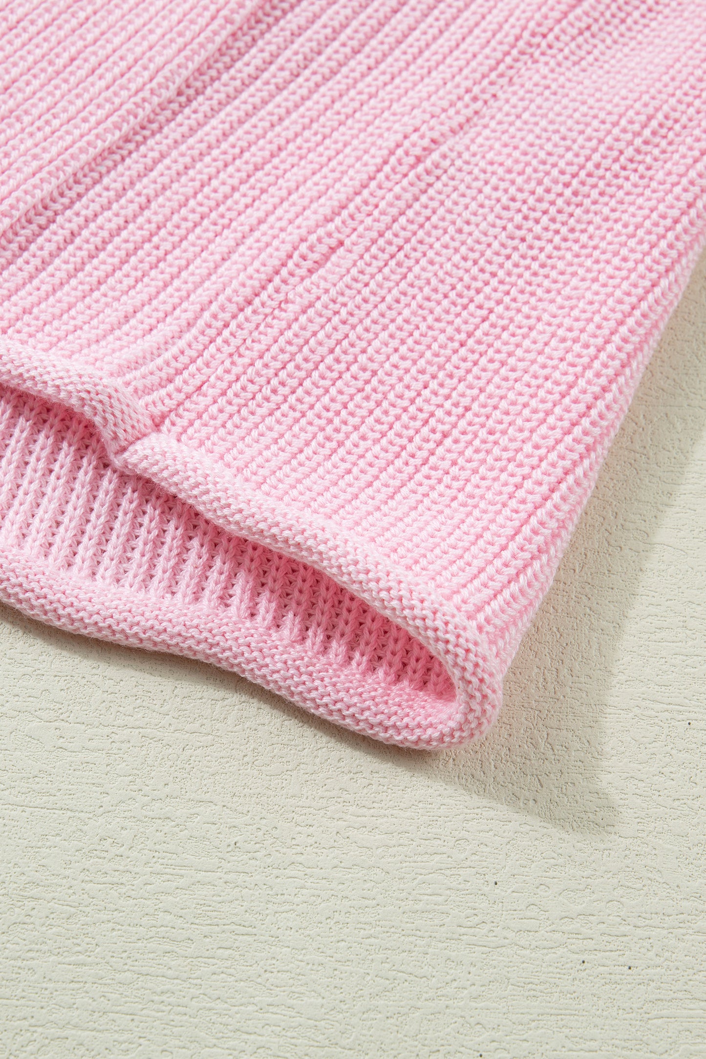 Pink Solid Color Knit V Neck Button Front Sweater Vest-TOPS / DRESSES-[Adult]-[Female]-2022 Online Blue Zone Planet