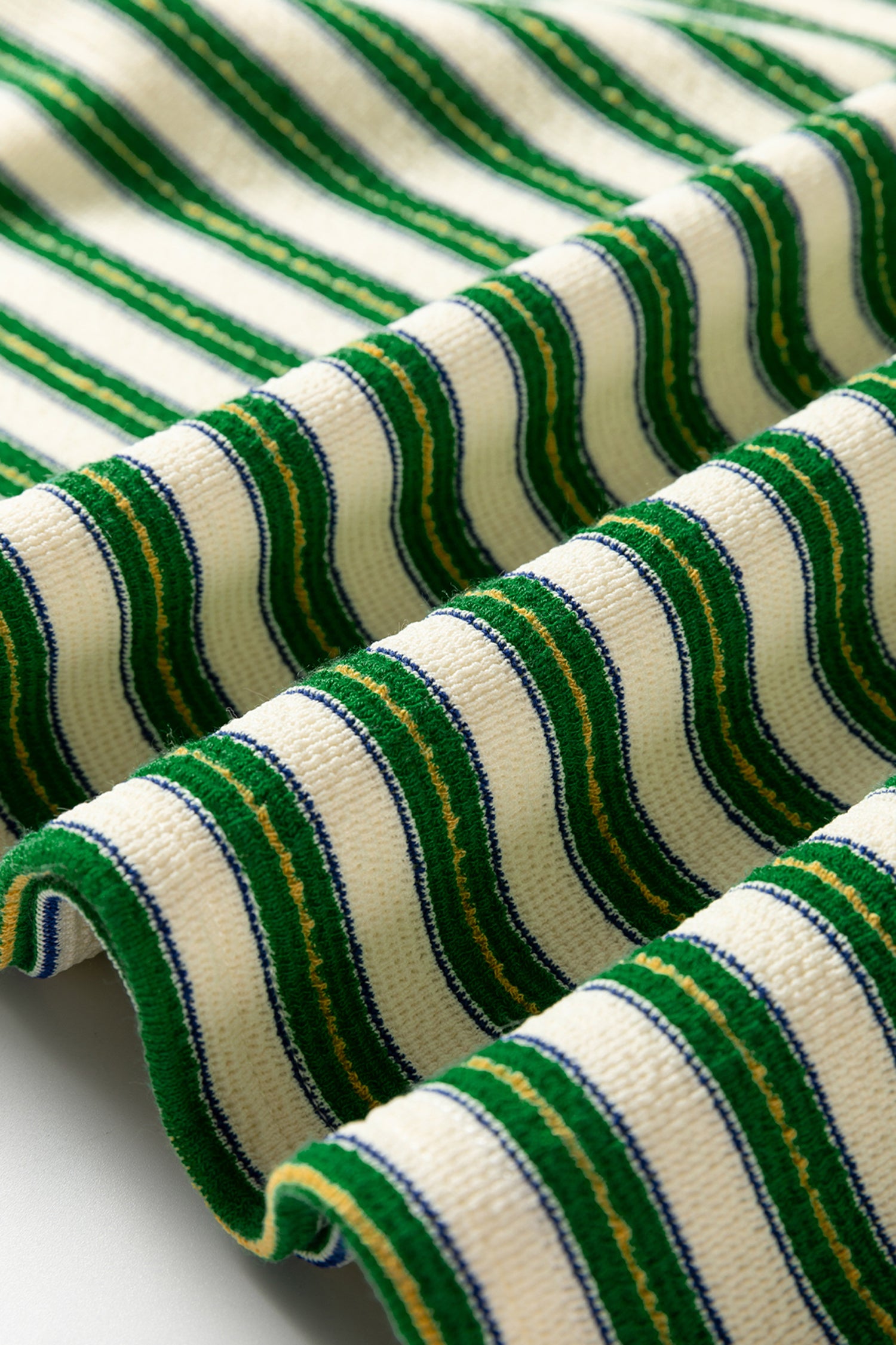 Dark Green Striped Print Contrast Collar Zip V Neck Long Sleeve Top-Tops/Long Sleeve Tops-[Adult]-[Female]-2022 Online Blue Zone Planet