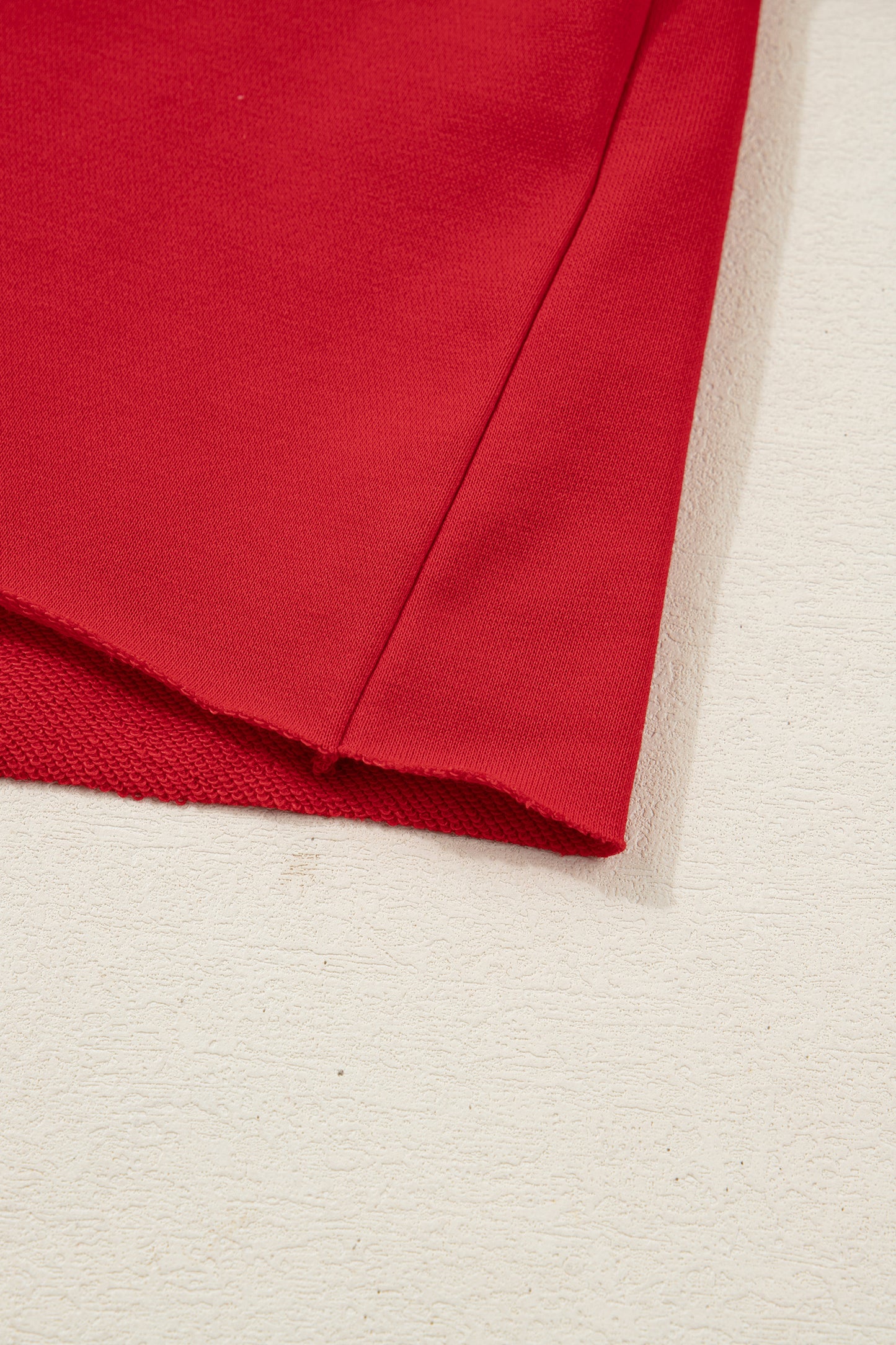 Tomato Red Christmas Tree Embroidered Notched Neck Cropped Sweatshirt-Tops/Sweatshirts & Hoodies-[Adult]-[Female]-2022 Online Blue Zone Planet