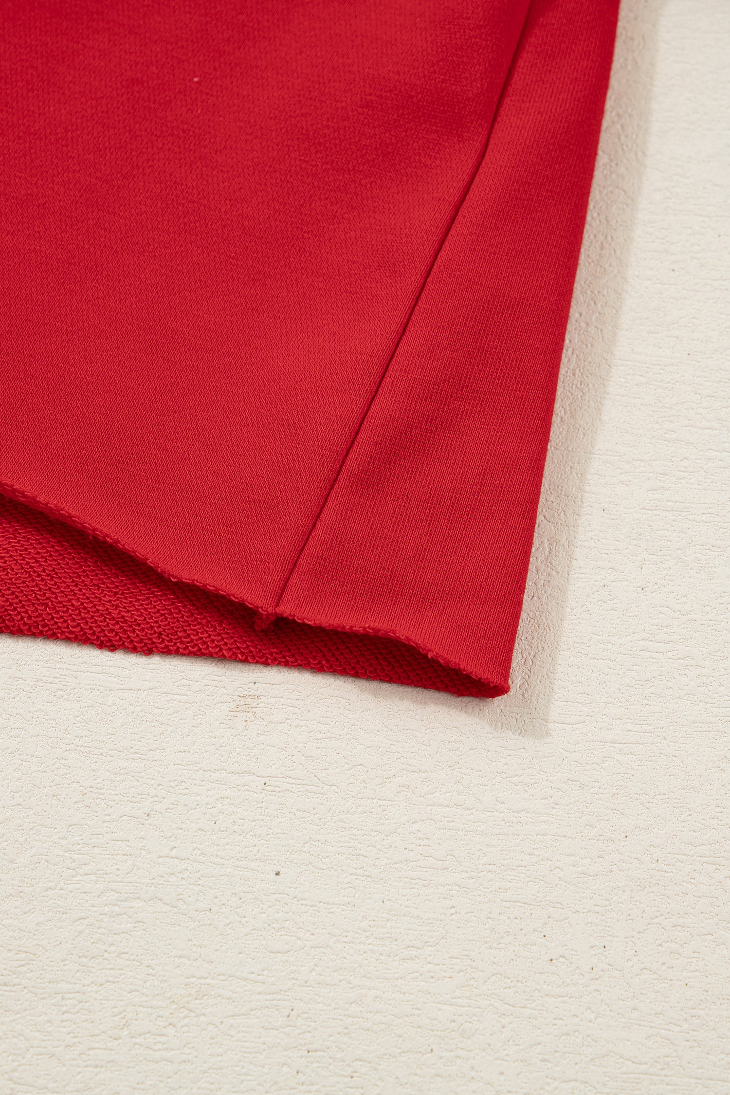 Tomato Red Christmas Tree Embroidered Notched Neck Cropped Sweatshirt-Tops/Sweatshirts & Hoodies-[Adult]-[Female]-2022 Online Blue Zone Planet