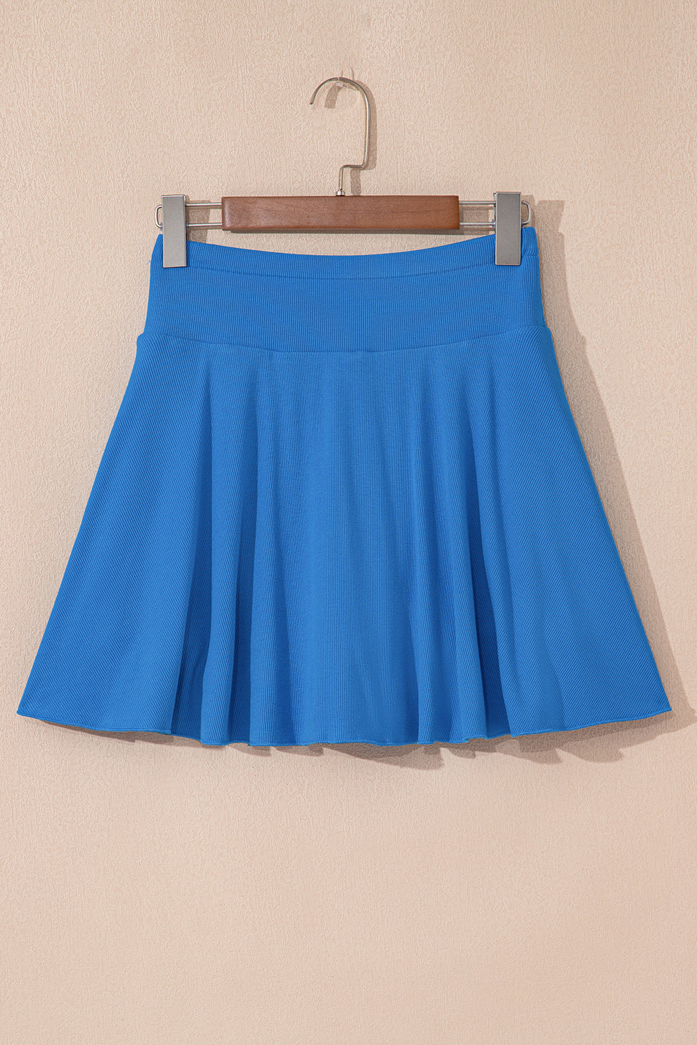Blue A-Line Draped High Waist Phone Pocket Lined Skort-Bottoms/Casual Shorts-[Adult]-[Female]-2022 Online Blue Zone Planet