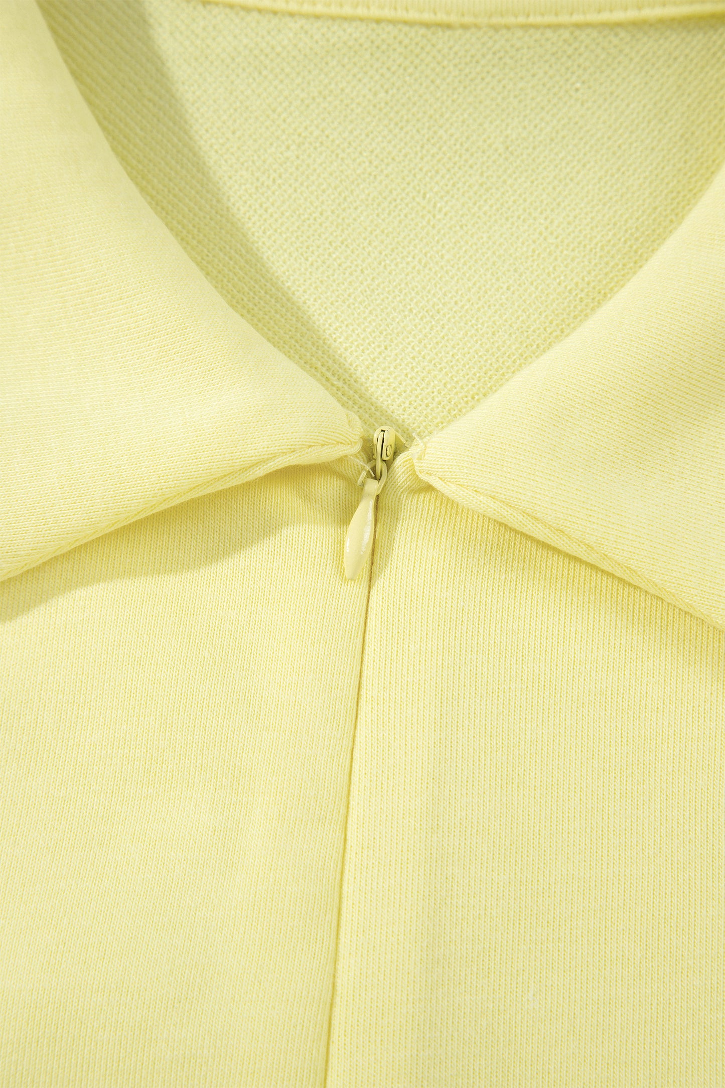 Yellow Cream Half Zip Polo Tee Elastic Waist Romper-Bottoms/Jumpsuits & Rompers-[Adult]-[Female]-2022 Online Blue Zone Planet
