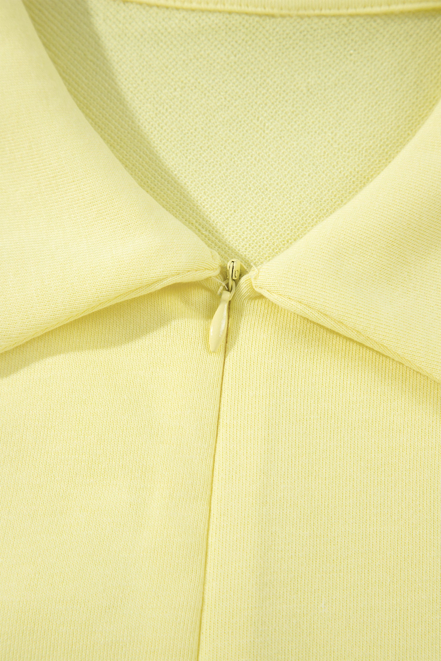 Yellow Cream Half Zip Polo Tee Elastic Waist Romper-Bottoms/Jumpsuits & Rompers-[Adult]-[Female]-2022 Online Blue Zone Planet
