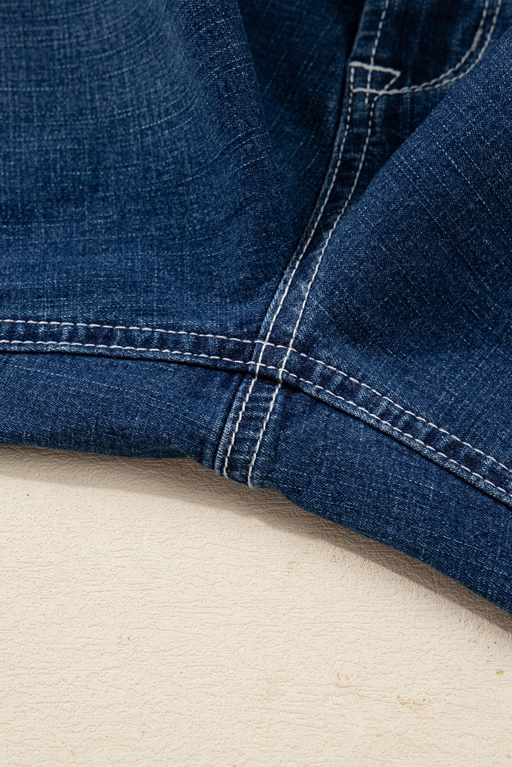 Sail Blue Stitched Waist Detail Loose Cuffed Jeans-Bottoms/Jeans-[Adult]-[Female]-2022 Online Blue Zone Planet