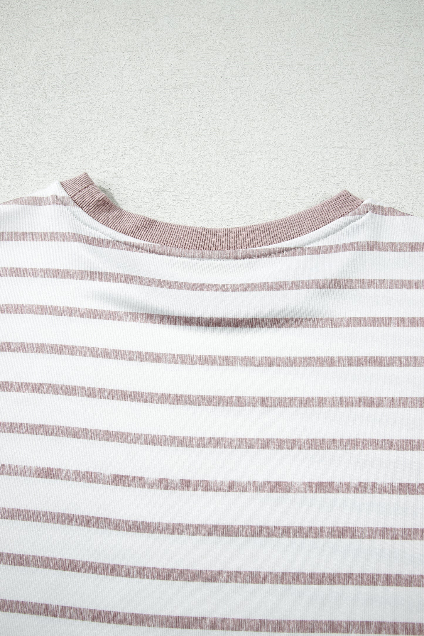 Khaki Stripe Color Block Trim Round Neck Short Sleeve Top-Tops/Tops & Tees-[Adult]-[Female]-2022 Online Blue Zone Planet