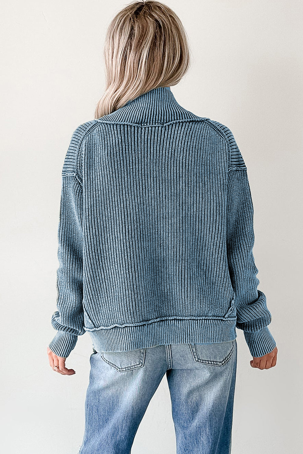 Chestnut Mineral Wash Exposed Seam Patchwork Knit Open Sweater Cardigan-TOPS / DRESSES-[Adult]-[Female]-2022 Online Blue Zone Planet
