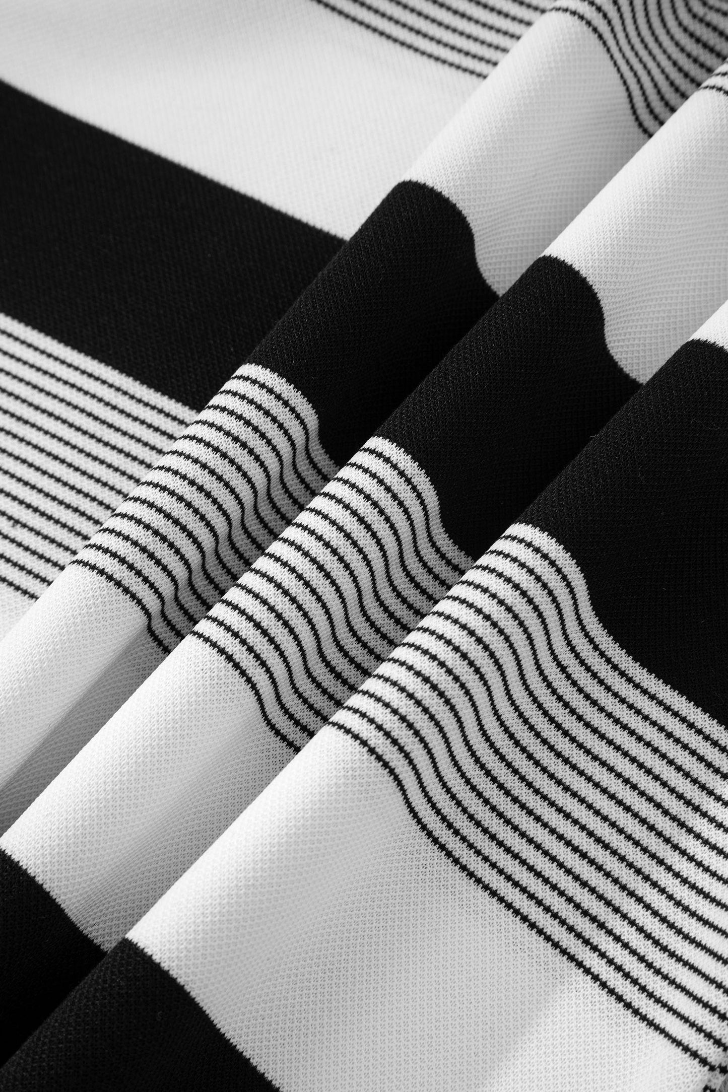 Black Stripe Mixed Print Crew Neck Cap Sleeve T Shirt-Tops/Tops & Tees-[Adult]-[Female]-2022 Online Blue Zone Planet