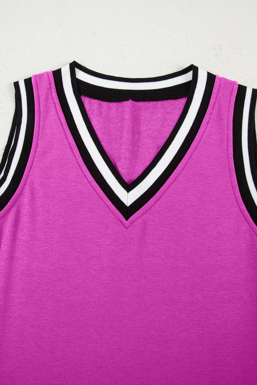 Purple Orchid Color Contrast Trim V Neck Shift Sleeveless Mini Dress-TOPS / DRESSES-[Adult]-[Female]-2022 Online Blue Zone Planet