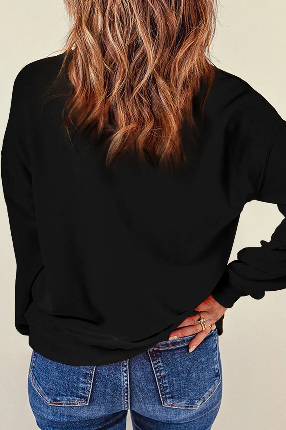 SPOOKY Round Neck Long Sleeve Sweatshirt-TOPS / DRESSES-[Adult]-[Female]-2022 Online Blue Zone Planet