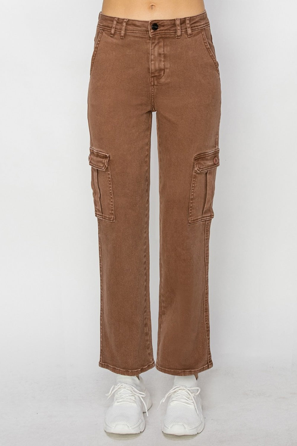 Risen Full Size High Rise Cargo Jeans-BOTTOMS-[Adult]-[Female]-2022 Online Blue Zone Planet