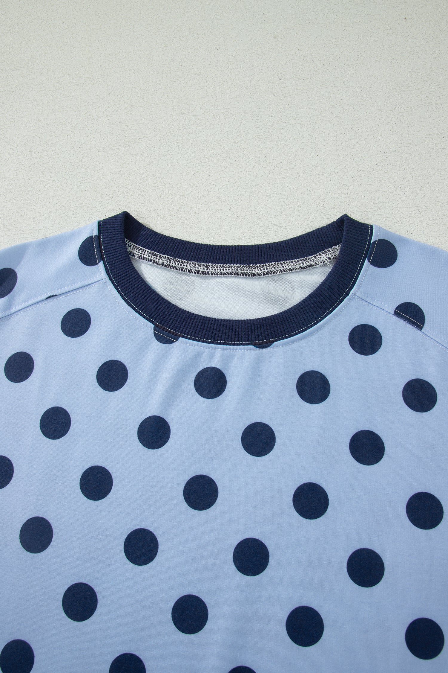 Pink Color Block Trim Polka Dot Casual Tee-Tops/Tops & Tees-[Adult]-[Female]-2022 Online Blue Zone Planet