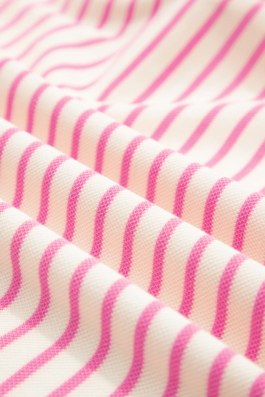 Sachet Pink Contrast Detail Striped Ruffle Short Sleeve Top-Tops/Tops & Tees-[Adult]-[Female]-2022 Online Blue Zone Planet