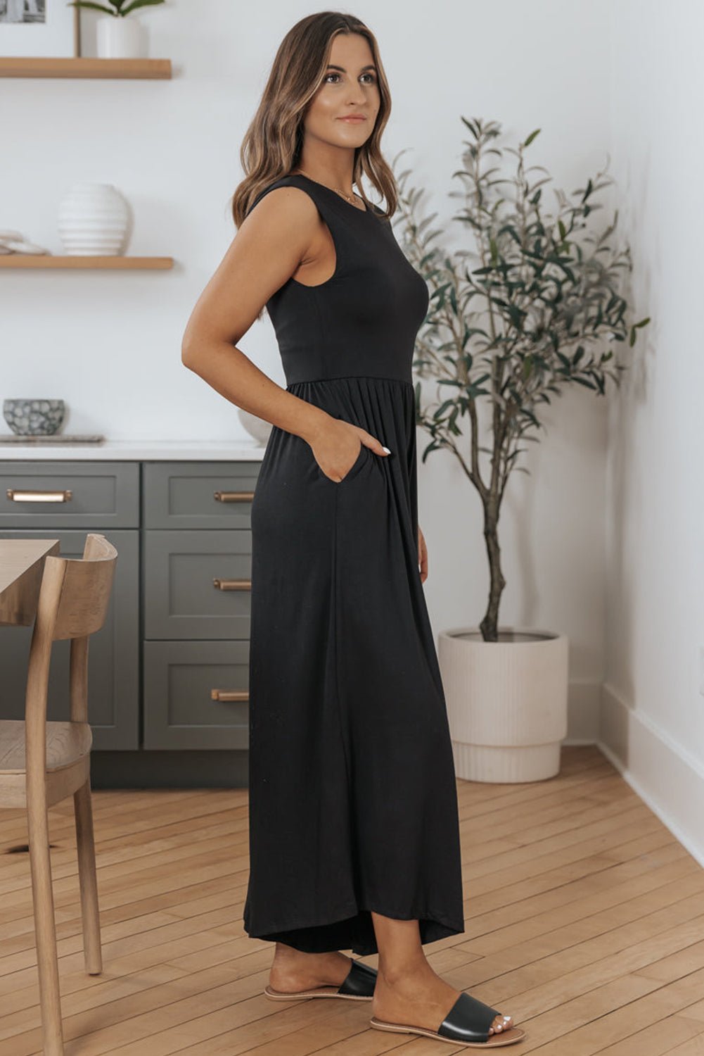 Black Open Back Wide Leg Jumpsuit Blue Zone Planet