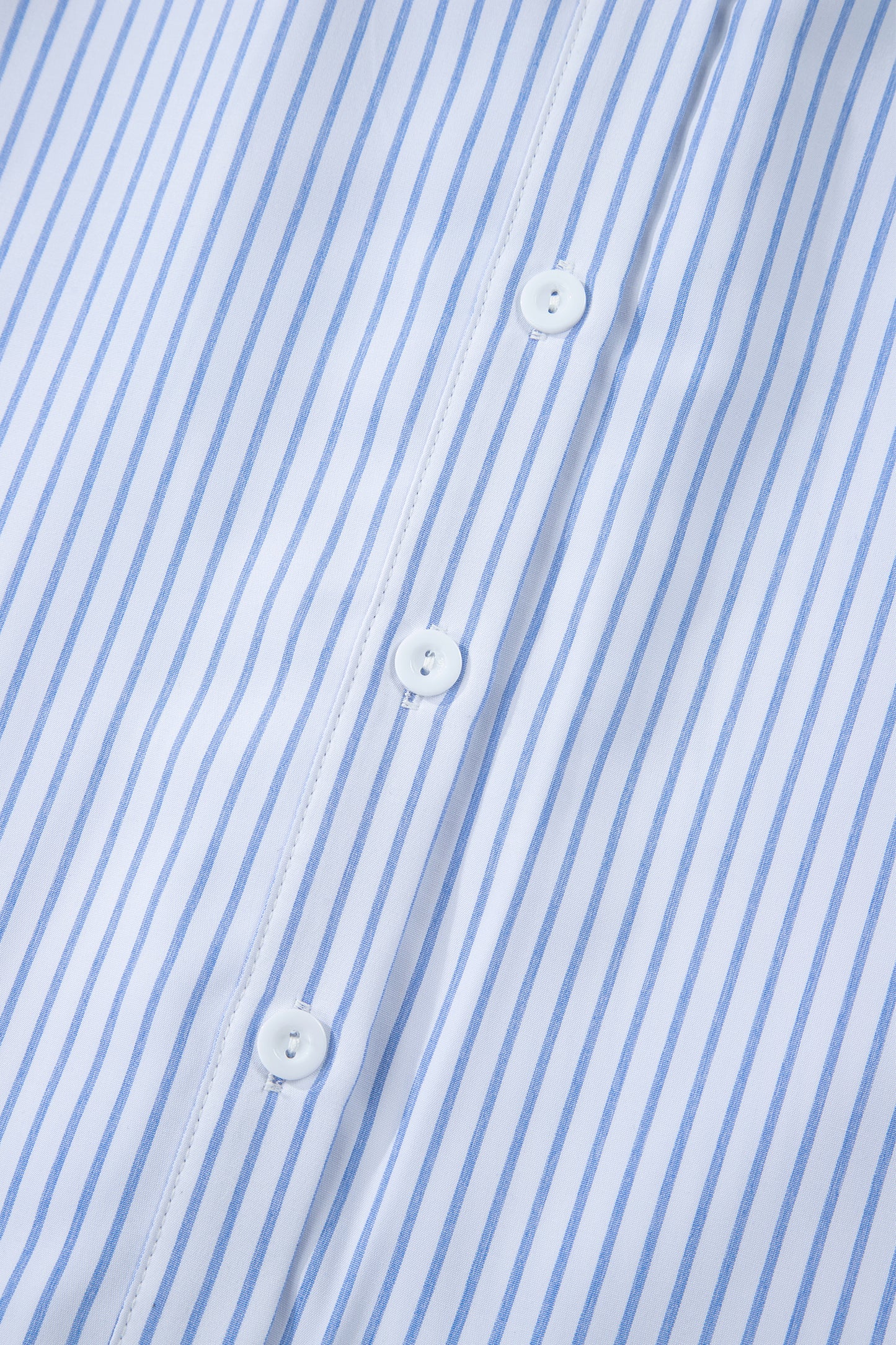 Sky Blue Stripe Floral Embroidered Billowy Sleeve Tunic Baggy Shirt-Tops/Blouses & Shirts-[Adult]-[Female]-2022 Online Blue Zone Planet