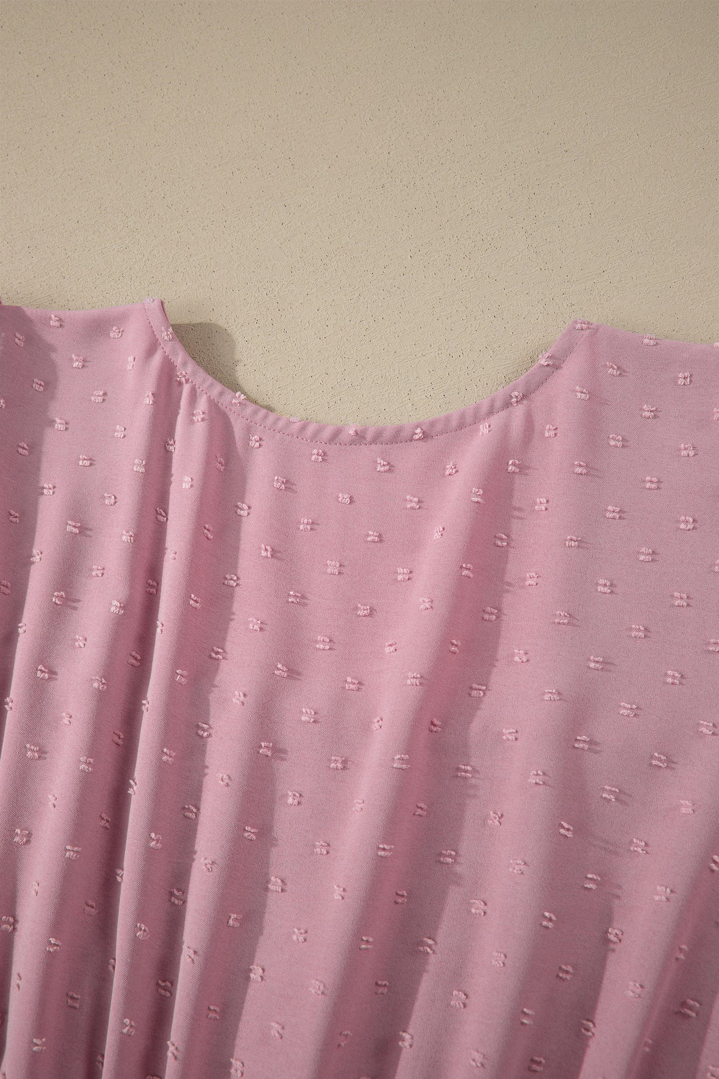 Pink Plus Size Swiss Dot Short Sleeve Smocked High Waist Flowy Midi Dress-TOPS / DRESSES-[Adult]-[Female]-2022 Online Blue Zone Planet