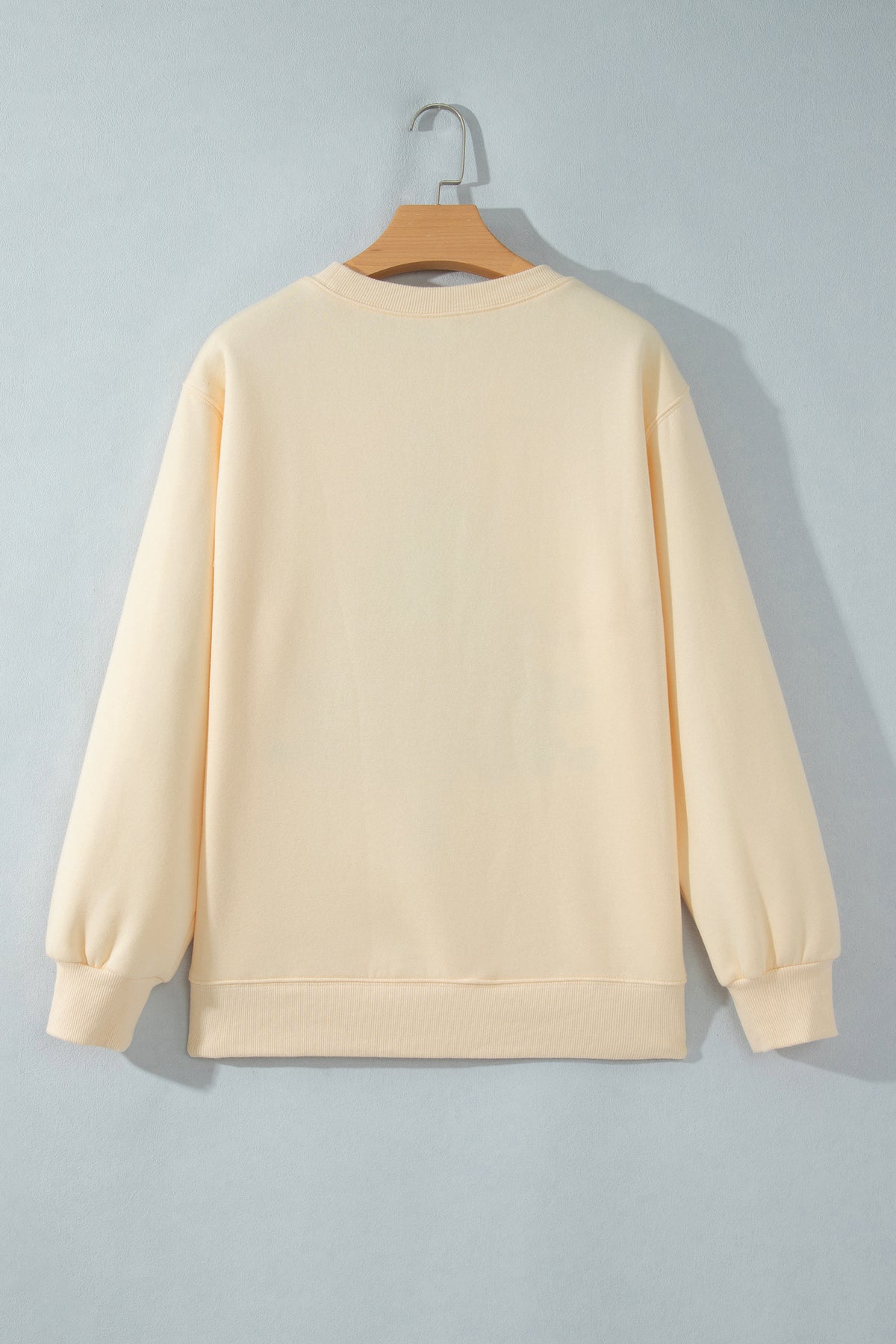 Apricot Merry Christmas and Happy New Year Embroidered Holiday Slogan Sweatshirt-Tops/Sweatshirts & Hoodies-[Adult]-[Female]-2022 Online Blue Zone Planet