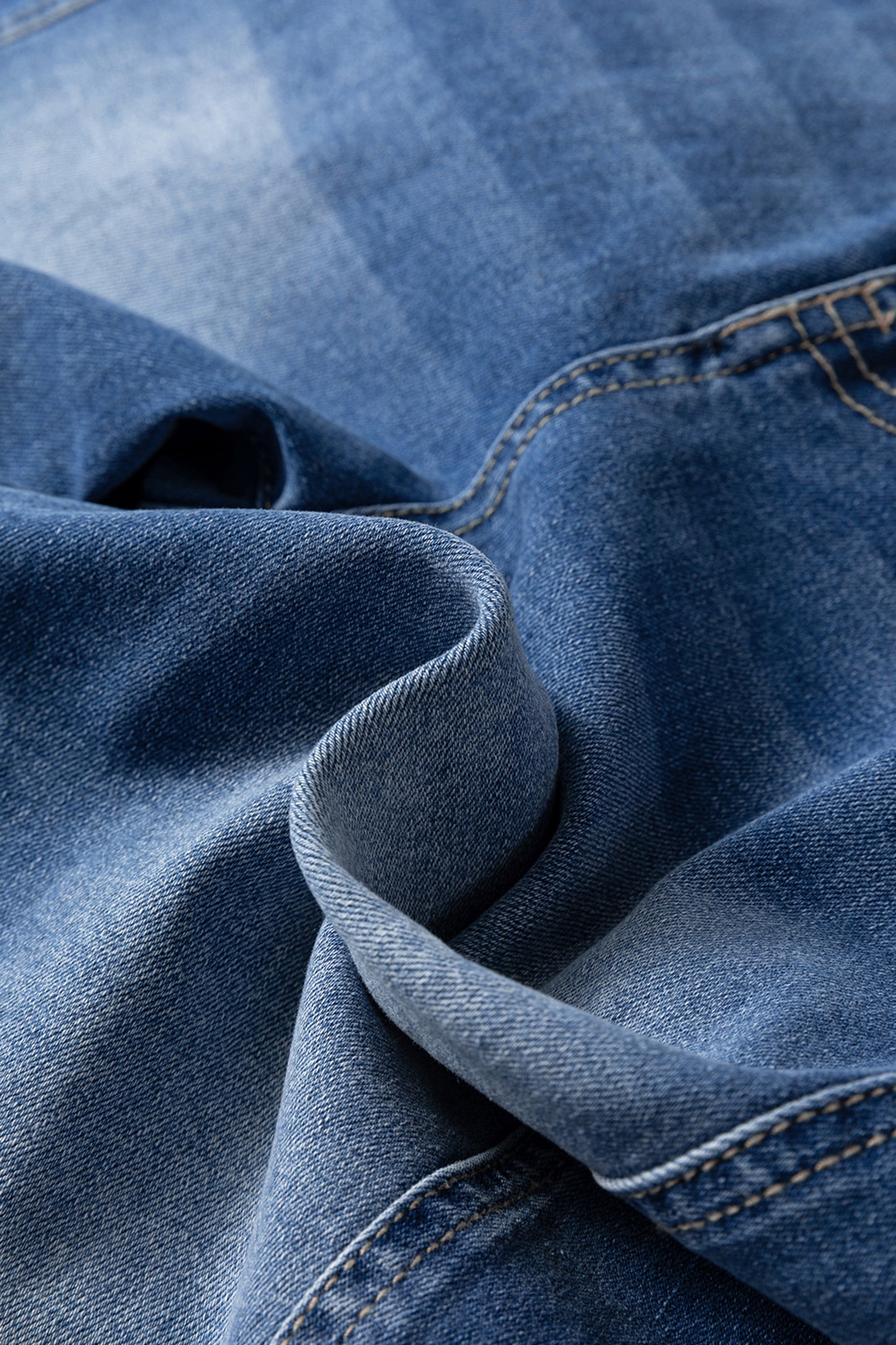 Blue 4 Buttons Front Tapered Casual Loose Fit Jeans-Bottoms/Jeans-[Adult]-[Female]-2022 Online Blue Zone Planet