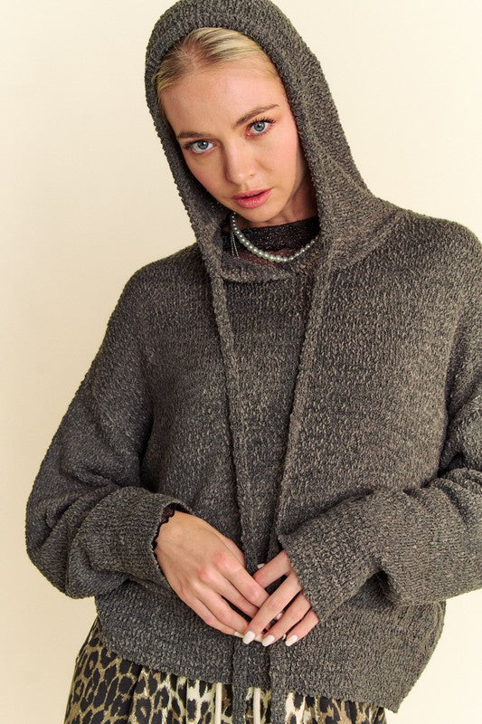 Davi & Dani Drop Shoulder Long Sleeve Hooded Sweater-TOPS / DRESSES-[Adult]-[Female]-2022 Online Blue Zone Planet