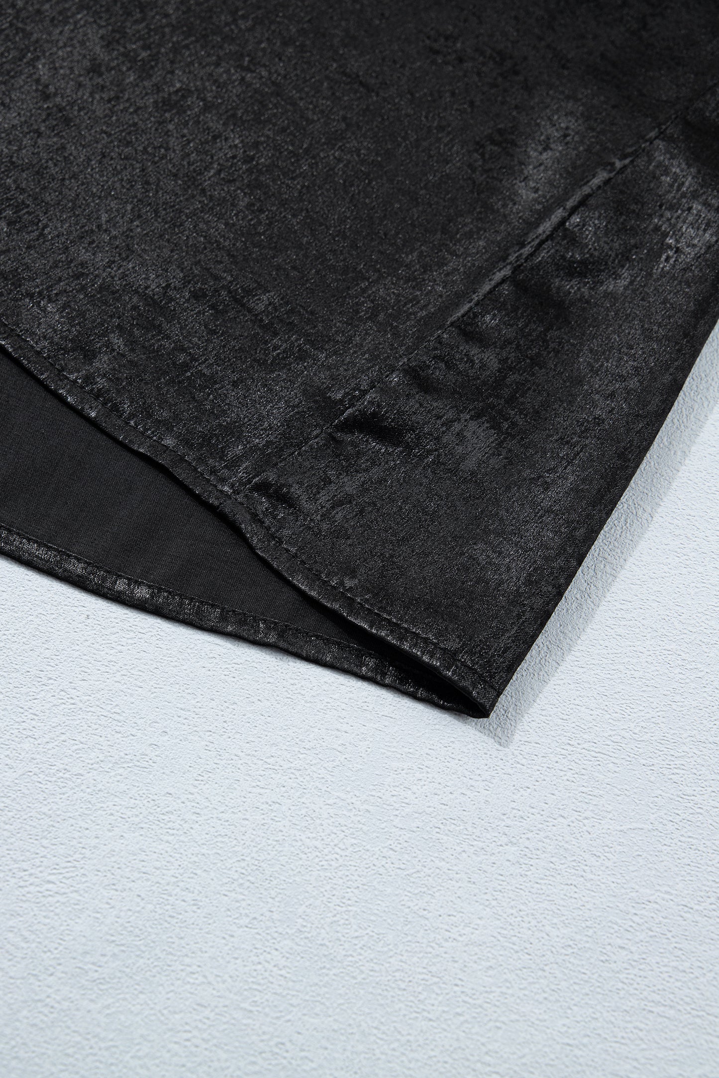 Black Metallic Round Neck Cap Sleeve Tee-Tops/Tops & Tees-[Adult]-[Female]-2022 Online Blue Zone Planet