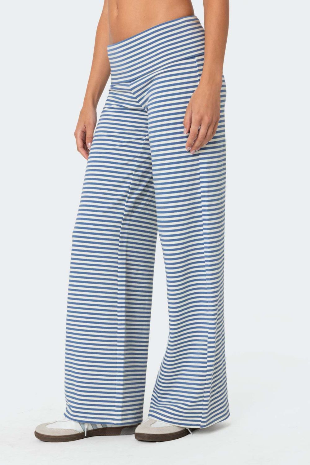 Striped Wide Leg Pants-BOTTOMS-[Adult]-[Female]-2022 Online Blue Zone Planet