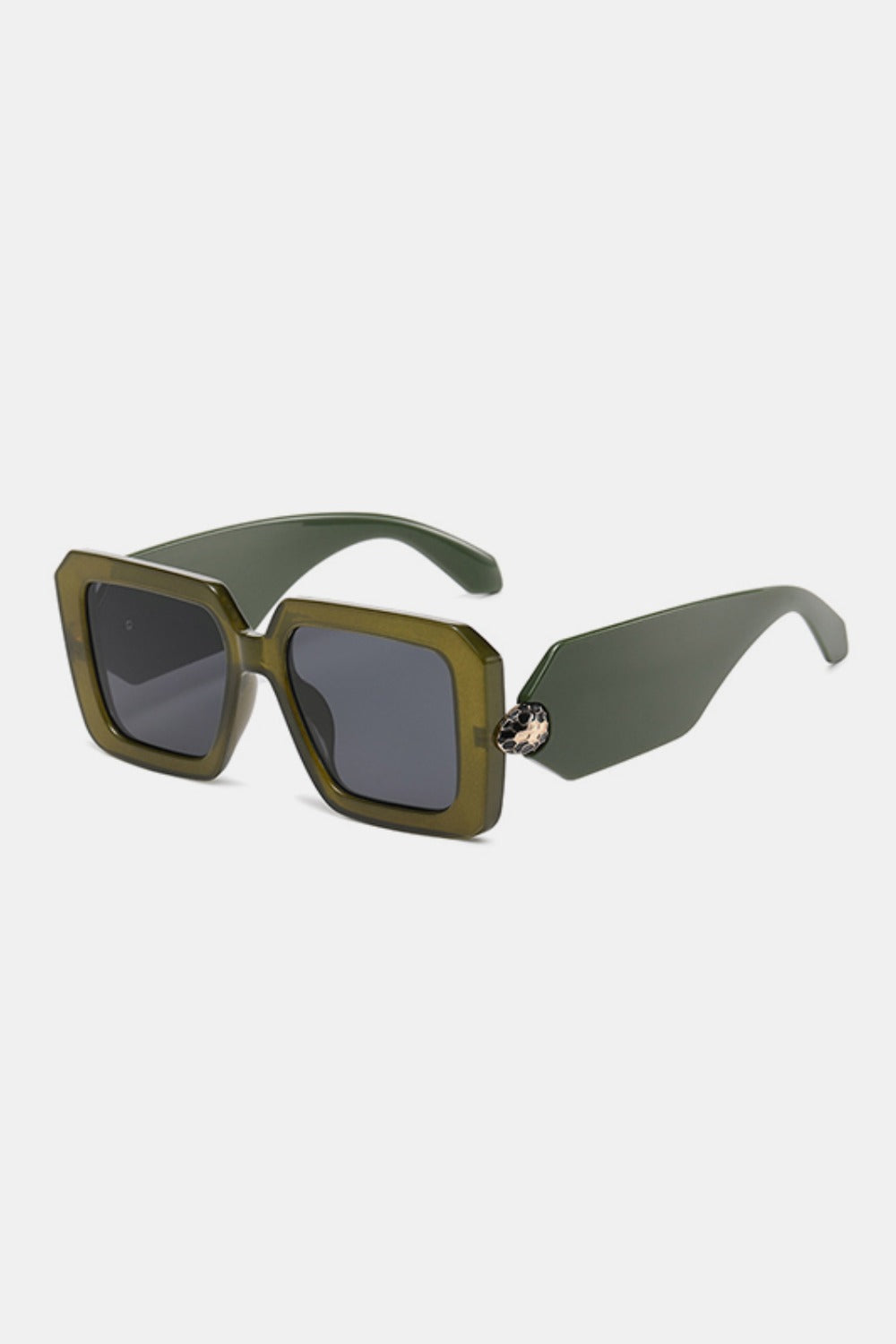 Polycarbonate Frame Square Sunglasses-TOPS / DRESSES-[Adult]-[Female]-Moss-One Size-2022 Online Blue Zone Planet