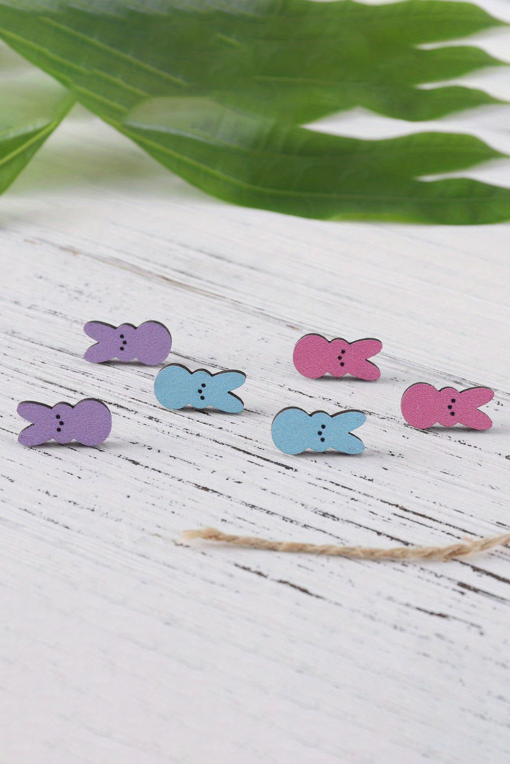 Easter Bunny Doll Wooden Earrings-Accessories/Jewelry-[Adult]-[Female]-2022 Online Blue Zone Planet