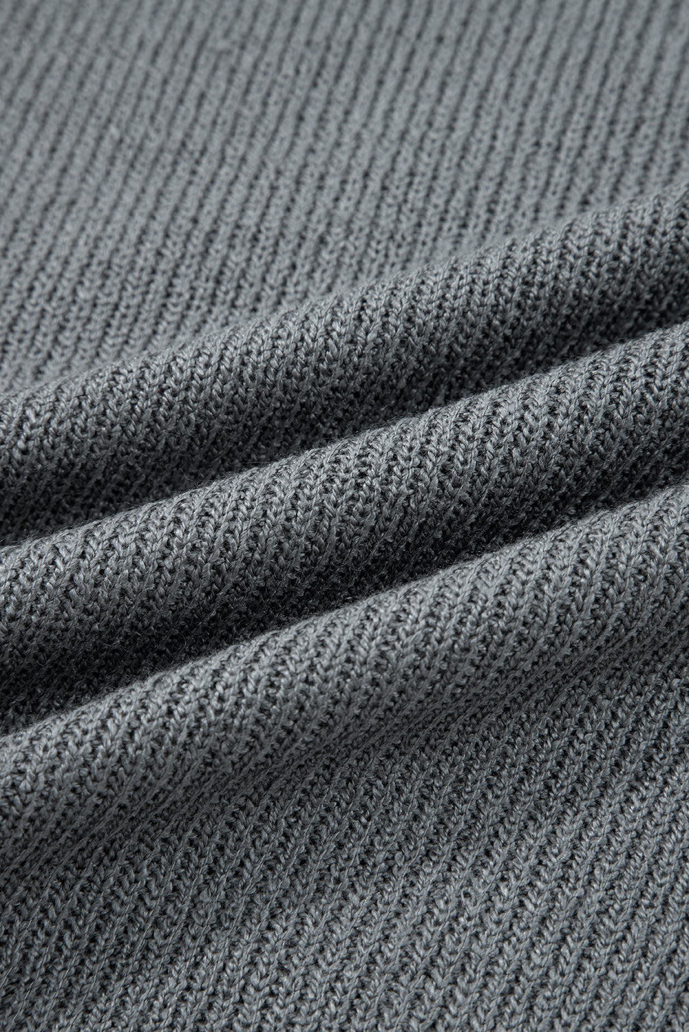 Medium Grey Raw Edge Uneven Hem Patchwork Drop Shoulder Sweater-TOPS / DRESSES-[Adult]-[Female]-2022 Online Blue Zone Planet
