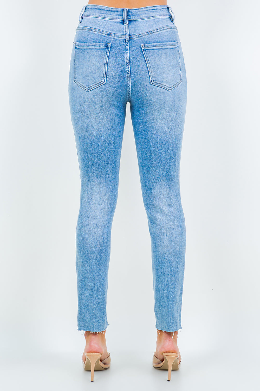 Blue Zone Planet | American Bazi High Waist Destroyed Jeans-TOPS / DRESSES-[Adult]-[Female]-2022 Online Blue Zone Planet