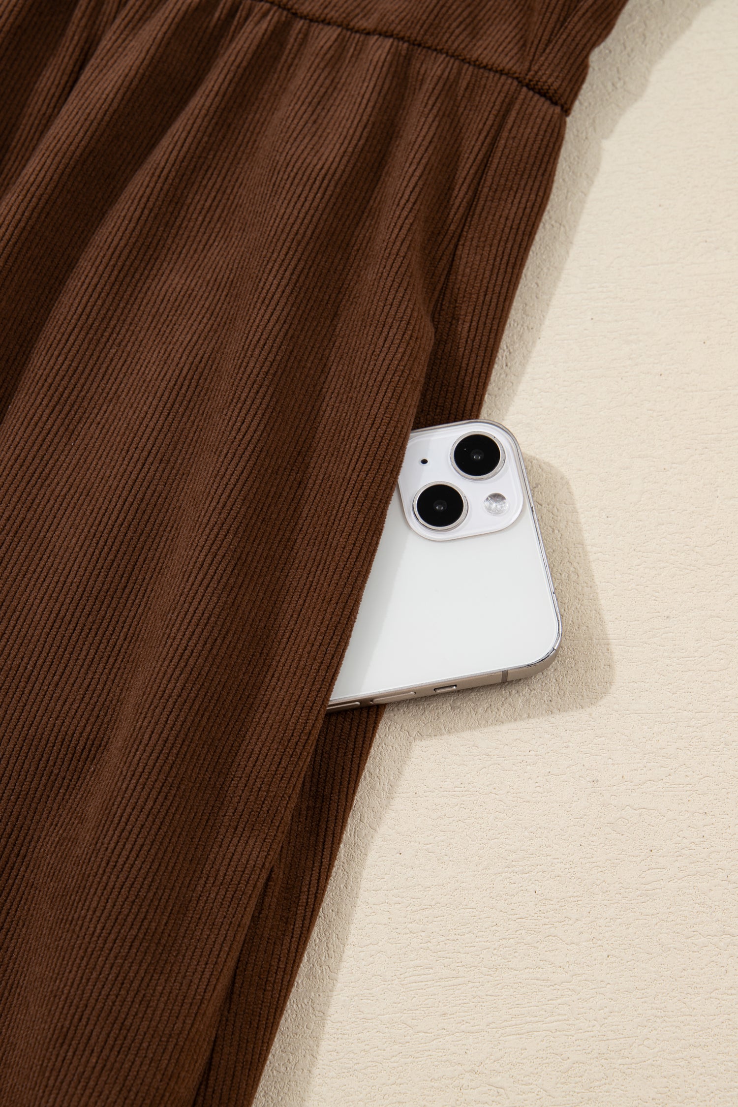 Coffee Embroidered Notched Neckline Textured Pleated High Waist Plus Size Midi Dress-TOPS / DRESSES-[Adult]-[Female]-2022 Online Blue Zone Planet