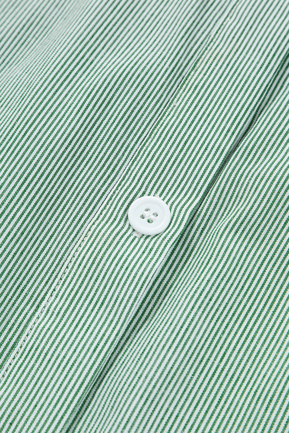 Green Stripe Frilled Sleeveless Collar Front Pocket Button Up Mini Dress-TOPS / DRESSES-[Adult]-[Female]-2022 Online Blue Zone Planet