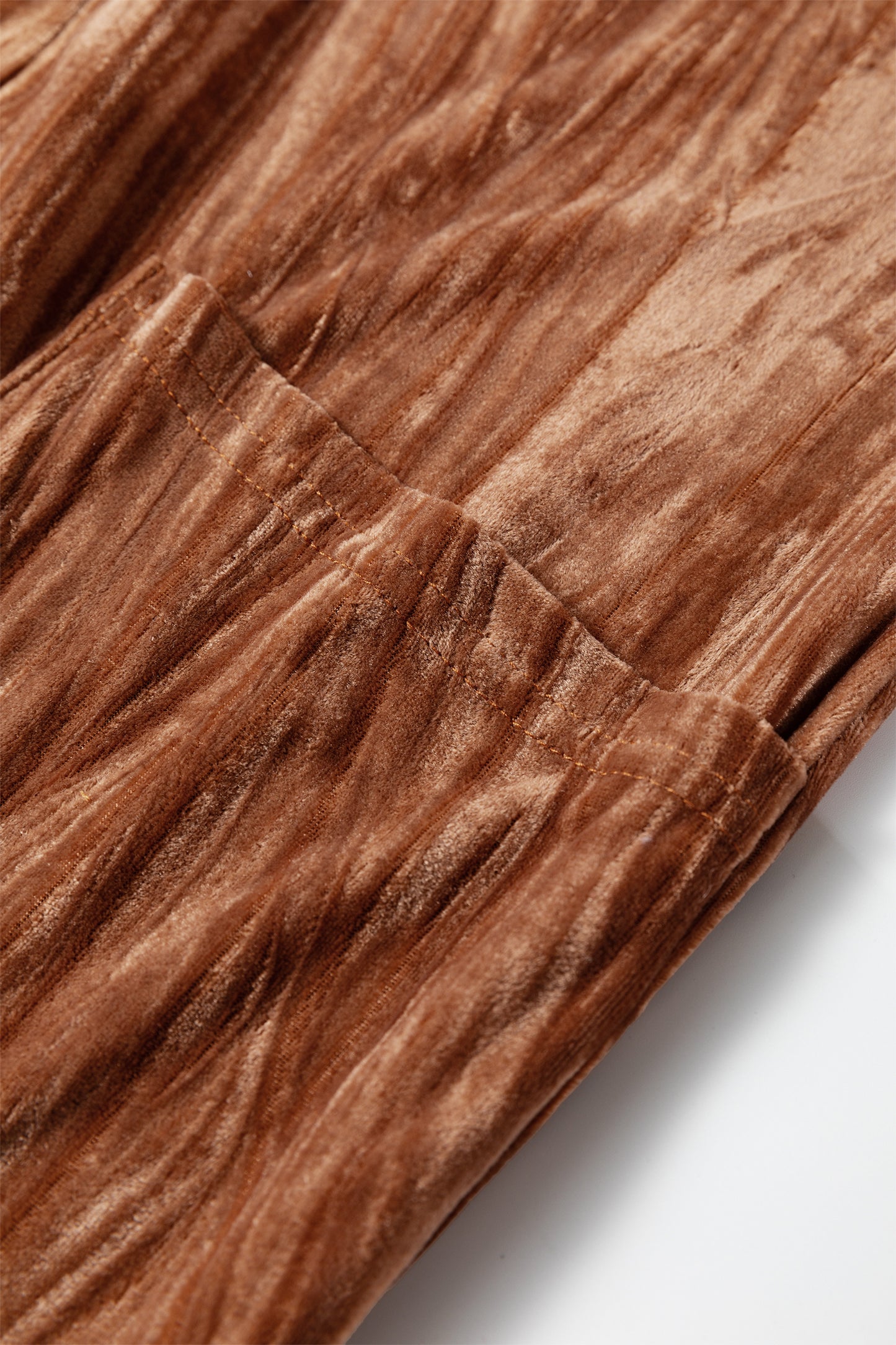 Chicory Coffee Velvet Adjustable Straps Patched Pocket Sleeveless Jumpsuit-Bottoms/Jumpsuits & Rompers-[Adult]-[Female]-2022 Online Blue Zone Planet