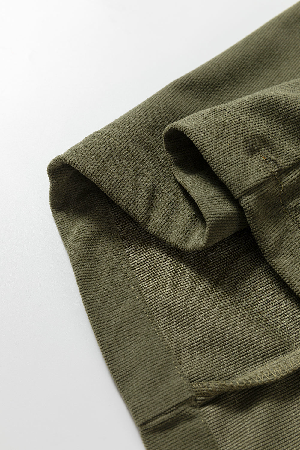 Vineyard Green Corduroy Half Button Collared Long Sleeve Mini Dress-Dresses/Mini Dresses-[Adult]-[Female]-2022 Online Blue Zone Planet