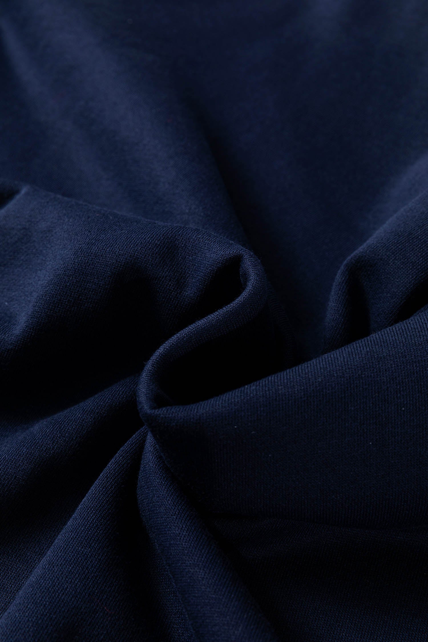 Navy Blue Varsity Striped Sleeve Drop Shoulder Sweatshirt And Short Set-Two Piece Sets/Short Sets-[Adult]-[Female]-2022 Online Blue Zone Planet